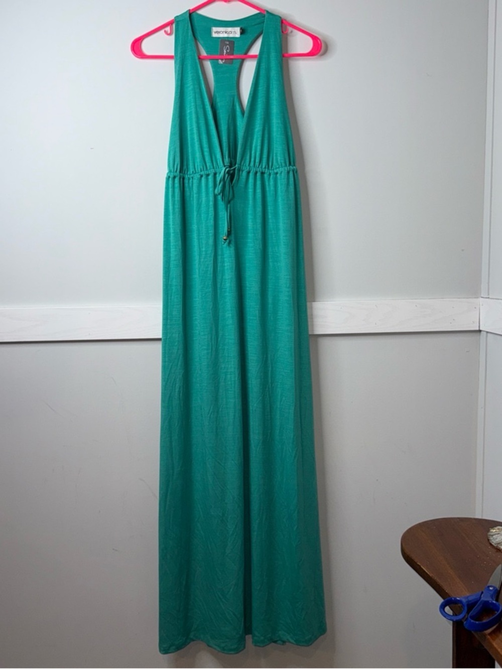 Veronica M Teal Sleeveless Dress with Racerback - Picture 2 of 9